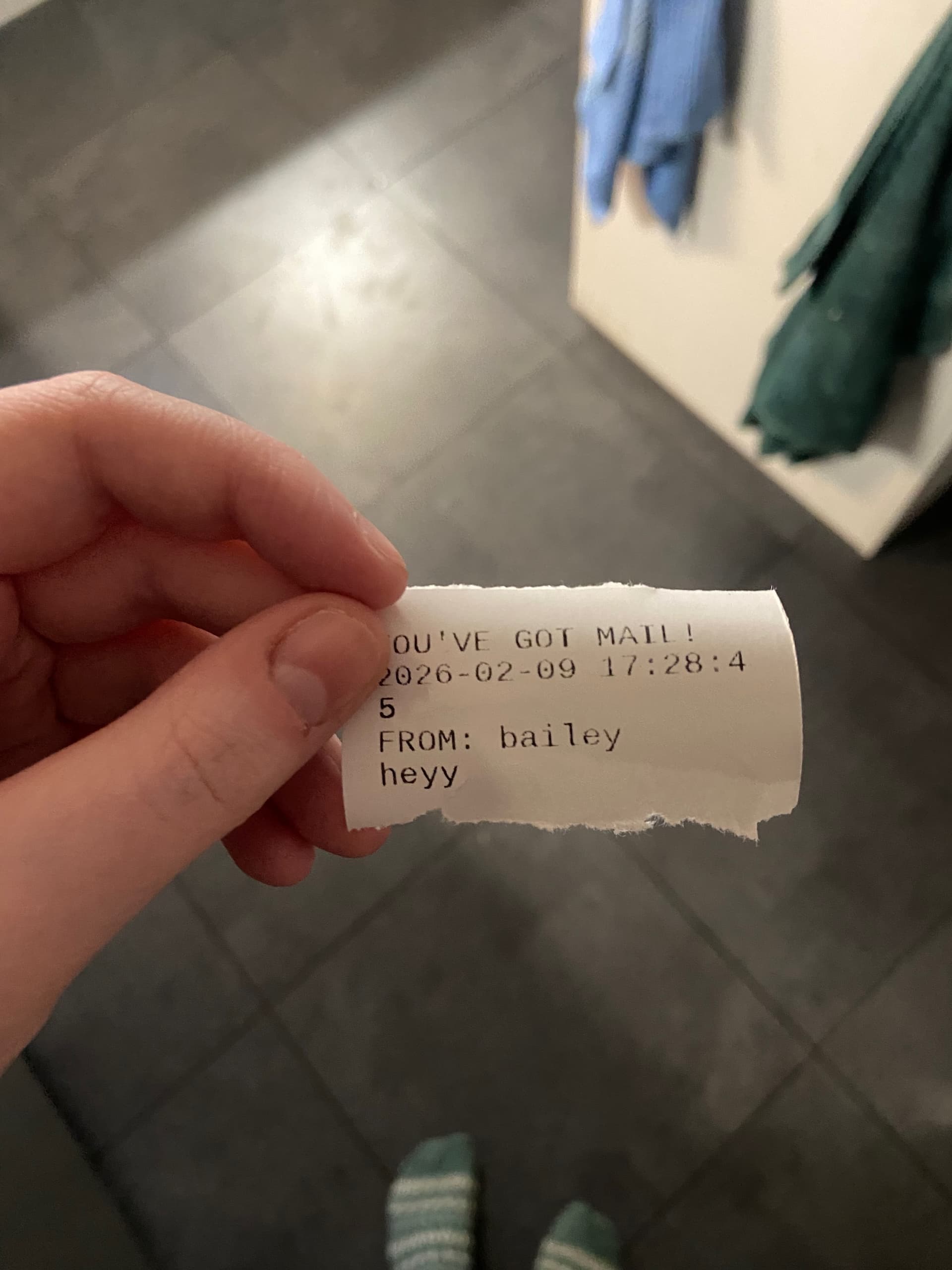 printed message